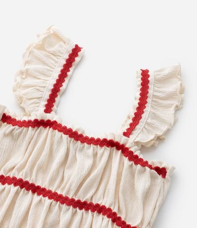 Blusa Infantil en Anarruga con Aplicación de Sianinha, Volados y Texturizada - Talle 7 a 14 Años 6