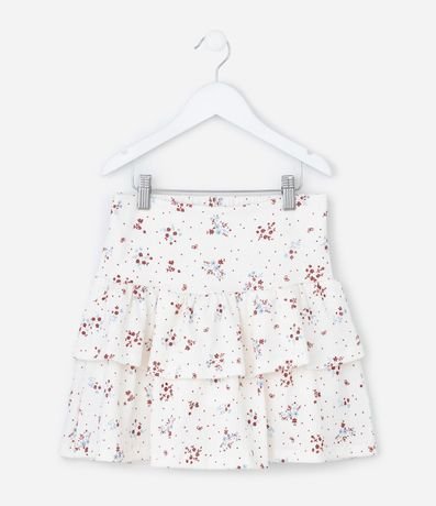 Pollera Infantil en Anarruga con Estampa Floral Liberty - Talle 7 a 14 años 2