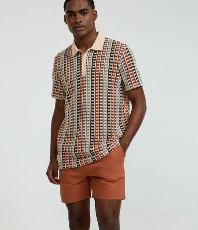 Bermuda Playera Texturizada en Algodón Liso con Cintura Elástica 3