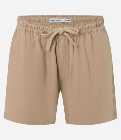 Bermuda Playera Texturizada en Algodón Liso con Cintura Elástica