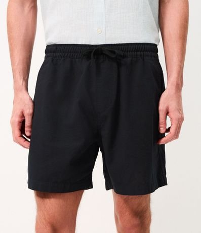 Bermuda Playera Texturizada en Algodón Liso con Cintura Elástica