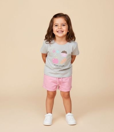 Remera Infantil en Cotton con Estampa de Doces - Talle 1 a 6 años