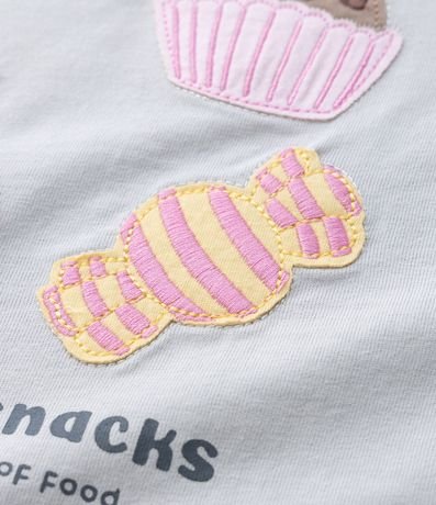 Remera Infantil en Cotton con Estampa de Doces - Talle 1 a 6 años 4