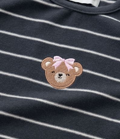 Remera Infantil en Jacquard Listrado con Bordado de Osita – Talle 1 a 5/6 años 4