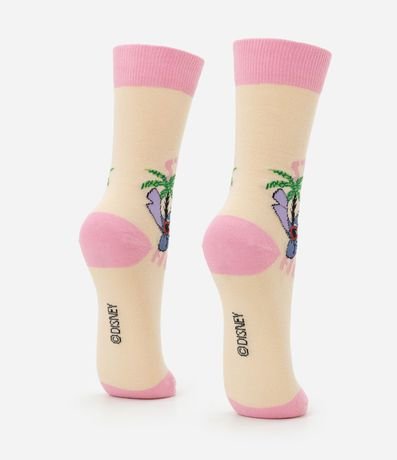 Media Caña Larga en Algodón con Estampa Stitch Playero Aloha 4