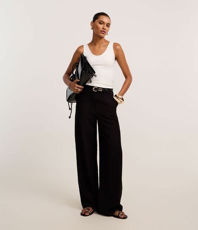 Pantalón Pantalona Sastrería con Cintura Alta