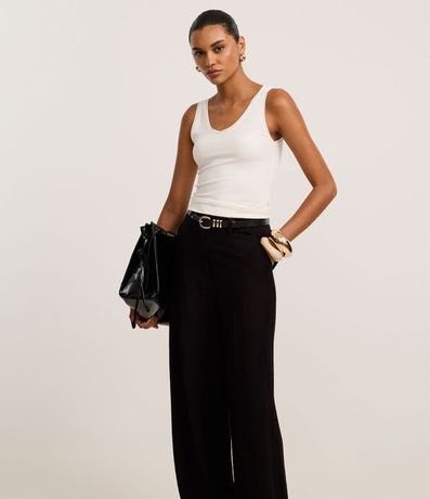 Pantalón Pantalona Sastrería con Cintura Alta 2