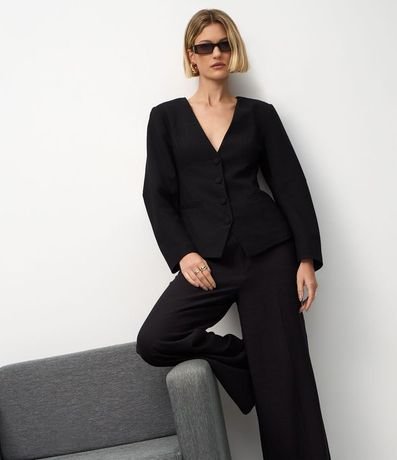 Pantalón Pantalona Sastrería con Cintura Alta 5