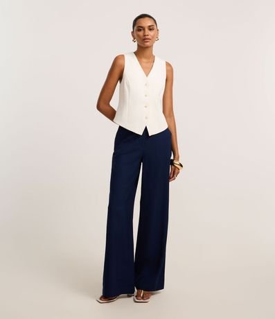 Pantalón Pantalona Sastrería con Cintura Alta