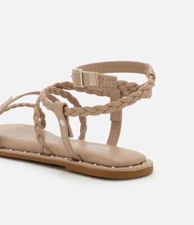 Sandalia Plana Infantil con Tiras Tranzadas - Talle 28 al 34 2