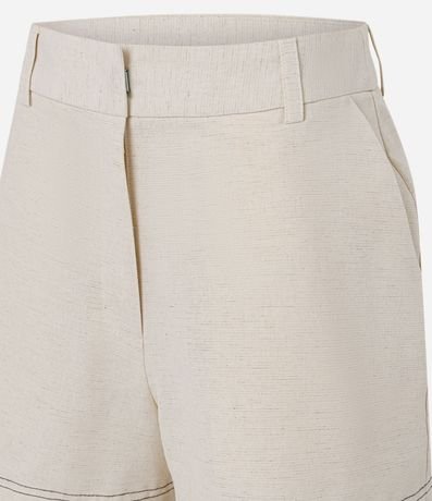 Short en Algodón con Lino con Pespontos Contrastates 6