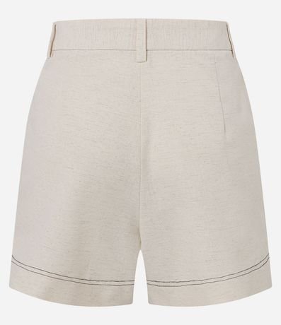 Short en Algodón con Lino con Pespontos Contrastates 7