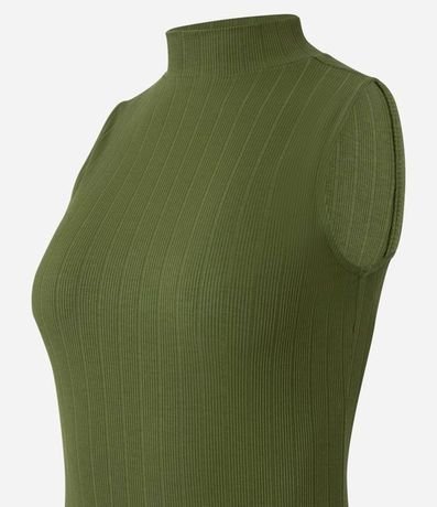 Vestido Midi Canelado en Rib con Cuello Alto 8