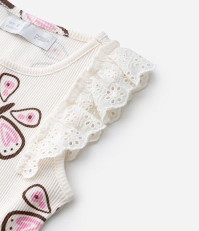 Musculosa Infantil en Rib con Mariposas y Manga Broderie – Talle 1 a 5/6 años 4