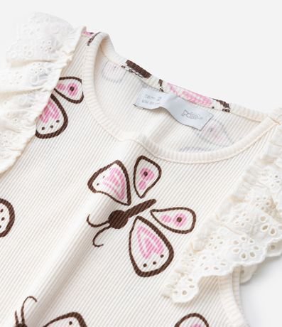 Musculosa Infantil en Rib con Mariposas y Manga Broderie – Talle 1 a 5/6 años 5