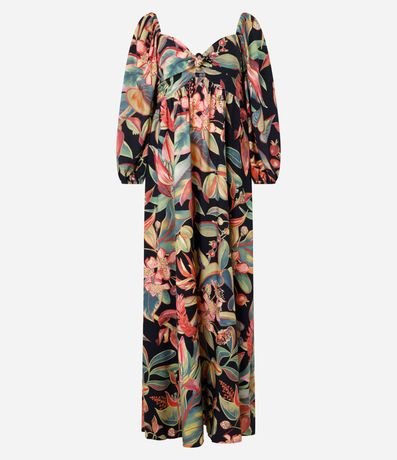 Vestido Midi en Viscosa con Estampado de Follaje 5