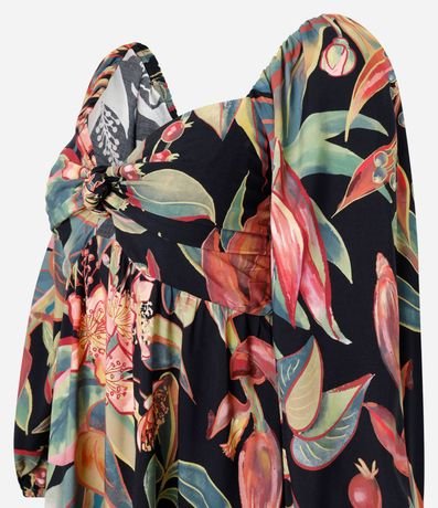 Vestido Midi en Viscosa con Estampado de Follaje 6