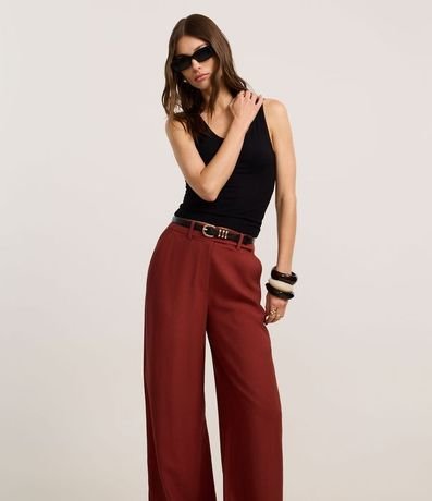 Pantalón Pantalona Sastrería con Cintura Alta 2