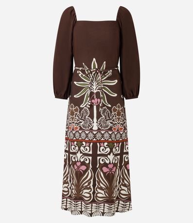 Vestido Midi en Viscosa con Estampa de Follaje 6