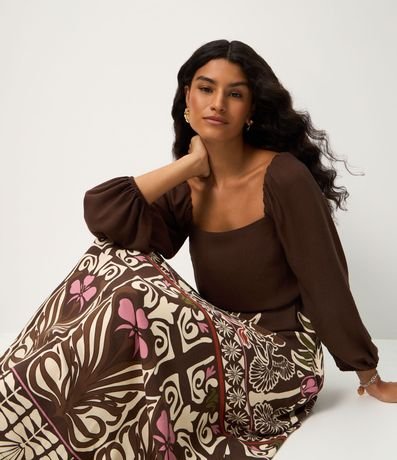 Vestido Midi en Viscosa con Estampa de Follaje 5