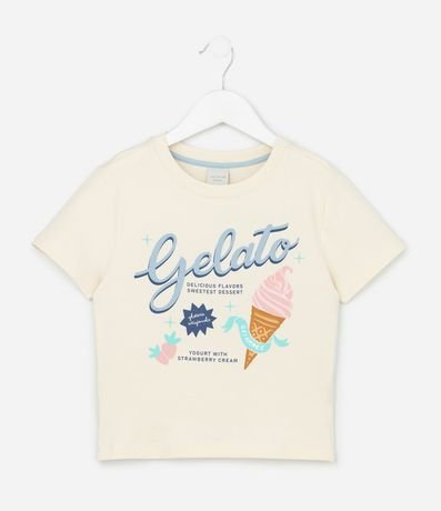 Remera Infantil Baby Tee con Estampa de Helado - Talle 5 A 14