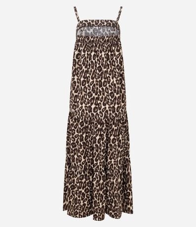 Vestido Evasê Midi de Asa en Viscosa con Estampa Leopardo 2