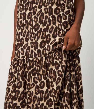 Vestido Evasê Midi de Asa en Viscosa con Estampa Leopardo 5