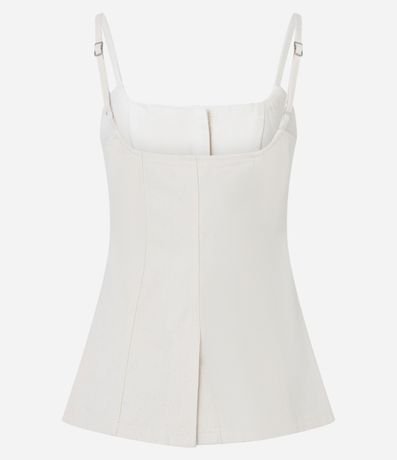 Chaleco de Alça en Sarga con Cintura Ajustada y Bajo V 6