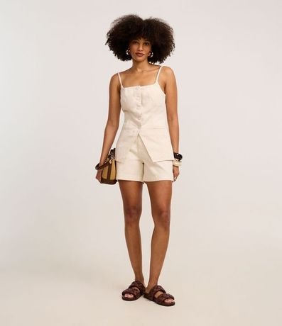 Chaleco de Alça en Sarga con Cintura Ajustada y Bajo V 2