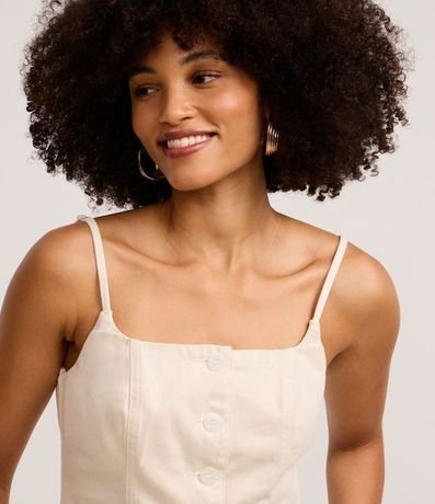 Chaleco de Alça en Sarga con Cintura Ajustada y Bajo V 3