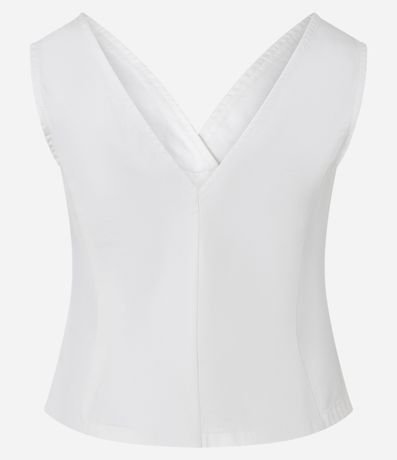 Chaleco Acinturado en Sarga con Botones y Pences 7