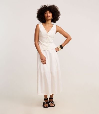 Chaleco Acinturado en Sarga con Botones y Pences 2