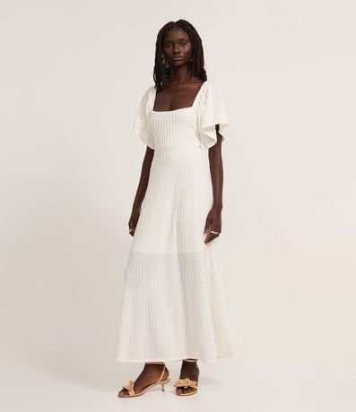 Vestido New Midi en Laise con Escote Cuadrado