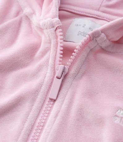 Conjunto Infantil en Plush con Campera y Pantalón Lettering - Talle 1 A 6 años 6