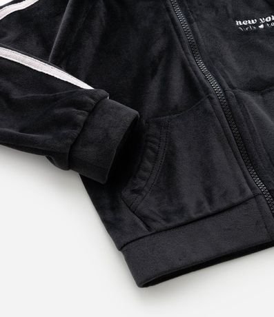 Conjunto Infantil en Plush con Campera y Pantalón Lettering - Talle 1 A 6 años 11