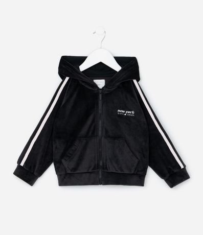 Conjunto Infantil en Plush con Campera y Pantalón Lettering - Talle 1 A 6 años 2