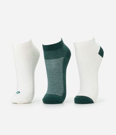 Kit 03 Medias Caña Corta Deportivas en Algodón
