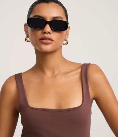 Vestido Midi Musculosa y Punto Roma con Escote Cuadrado 4