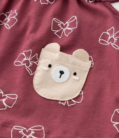 Conjunto Infantil Bata con Bolsillos y Estampado De Moñitas – Talle RN A 18 Meses 12