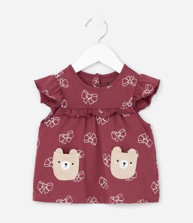 Conjunto Infantil Bata con Bolsillos y Estampado De Moñitas – Talle RN A 18 Meses 2