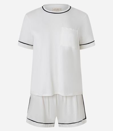 Pijama Short Doll en Viscosa con Bies Contrastante 4
