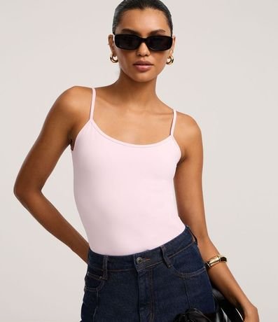 Blusa Musculosa Básica en Poliamida con Breteles Finos