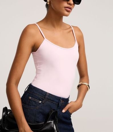 Blusa Musculosa Básica en Poliamida con Breteles Finos 4