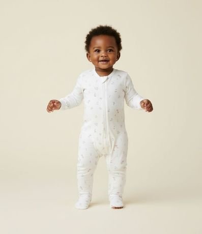 Interito Infantil en Plush con Estampa Floral Liberty - Talle 0 a 18 Meses