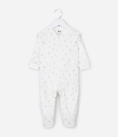 Interito Infantil en Plush con Estampa Floral Liberty - Talle 0 a 18 Meses