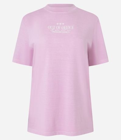Remera en Algodón Desteñido con Estampa Out of Office 5