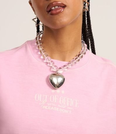 Remera en Algodón Desteñido con Estampa Out of Office 3