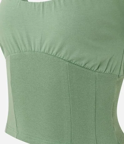 Blusa en Algodón con Manga Abullonada y Escote Abierto 5