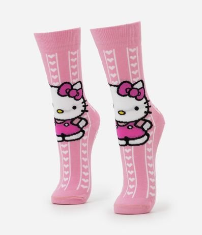 Media Caña Larga en Algodón con Estampa Hello Kitty