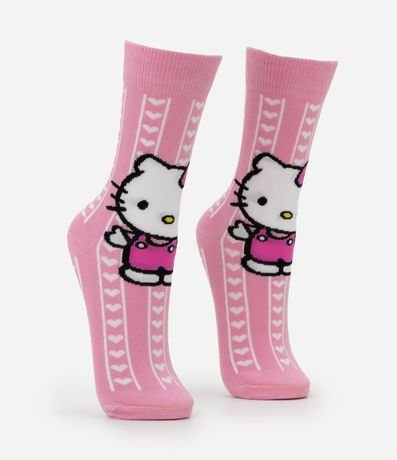 Media Caña Larga en Algodón con Estampa Hello Kitty 2